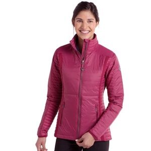 Kuhl Jacket Womens S Projekt Spyfire Full Zip Goose Down Puffer Berry Pink